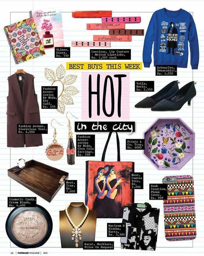 Luscious Cosmetics press clipping from Paperazzi Magazine, 2016.
