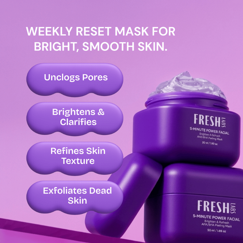 5-Minute Power Facial benefits: brightens, unclogs pores and refines texture
