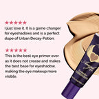 Luscious Cosmetics Angel Eyes eyeshadow primer base in a tube, 0.33 oz (10 ml), designed to prep lids for long-lasting eye makeup.