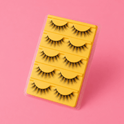 Luscious Cosmetics Bombshell 3D Lashes x5 value set with full-volume faux mink lashes.