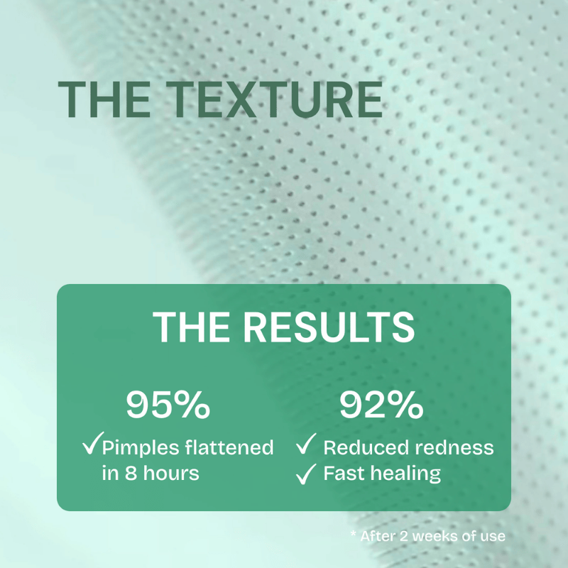 Breakout Rescue Acne Patches results card: flatter-looking spots overnight