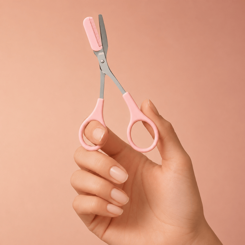 Luscious Cosmetics Brow Grooming Set in a travel-ready eyebrow tool kit.