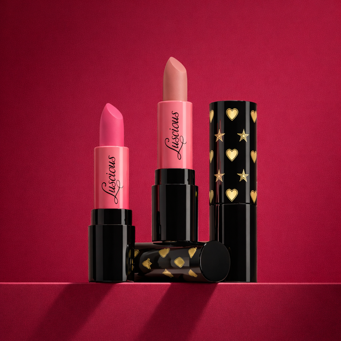 Icon Blurred Matte Lipstick — product hero shot with soft-focus matte finish, Luscious Cosmetics