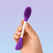 FreshLabs Cleanse + Glow Brush showing the bristle and spatula sides