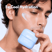 Man applying FreshLabs Hydrabounce Water Cream to his face