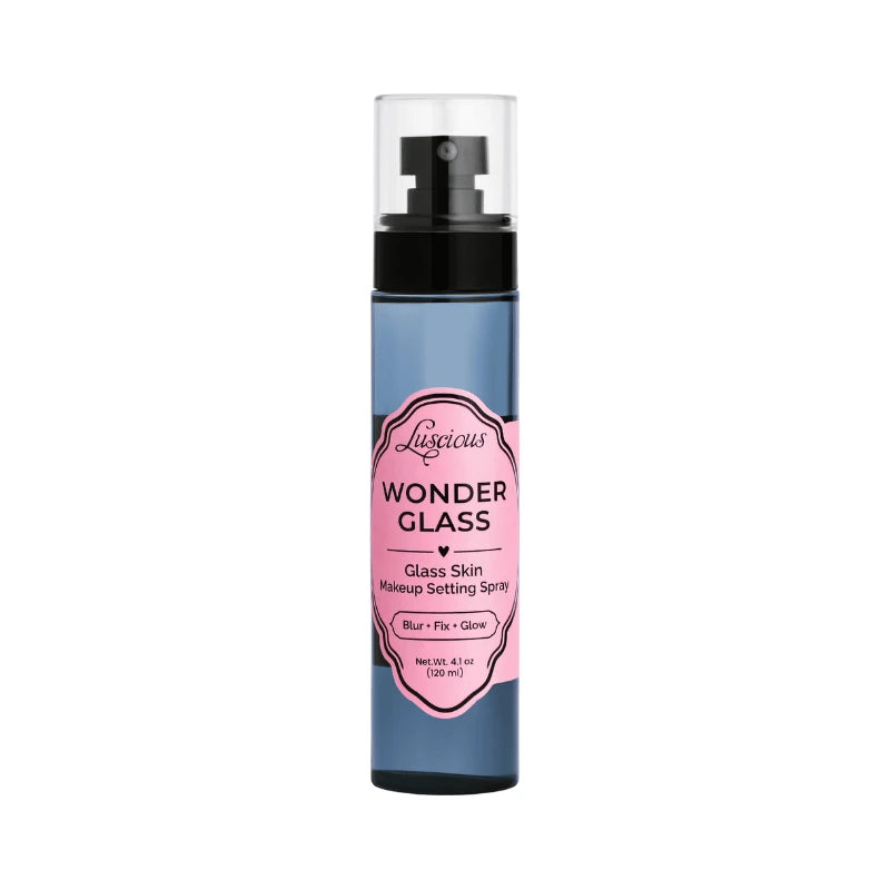 Lusacius Wonder Glass makeup setting spray on a white background