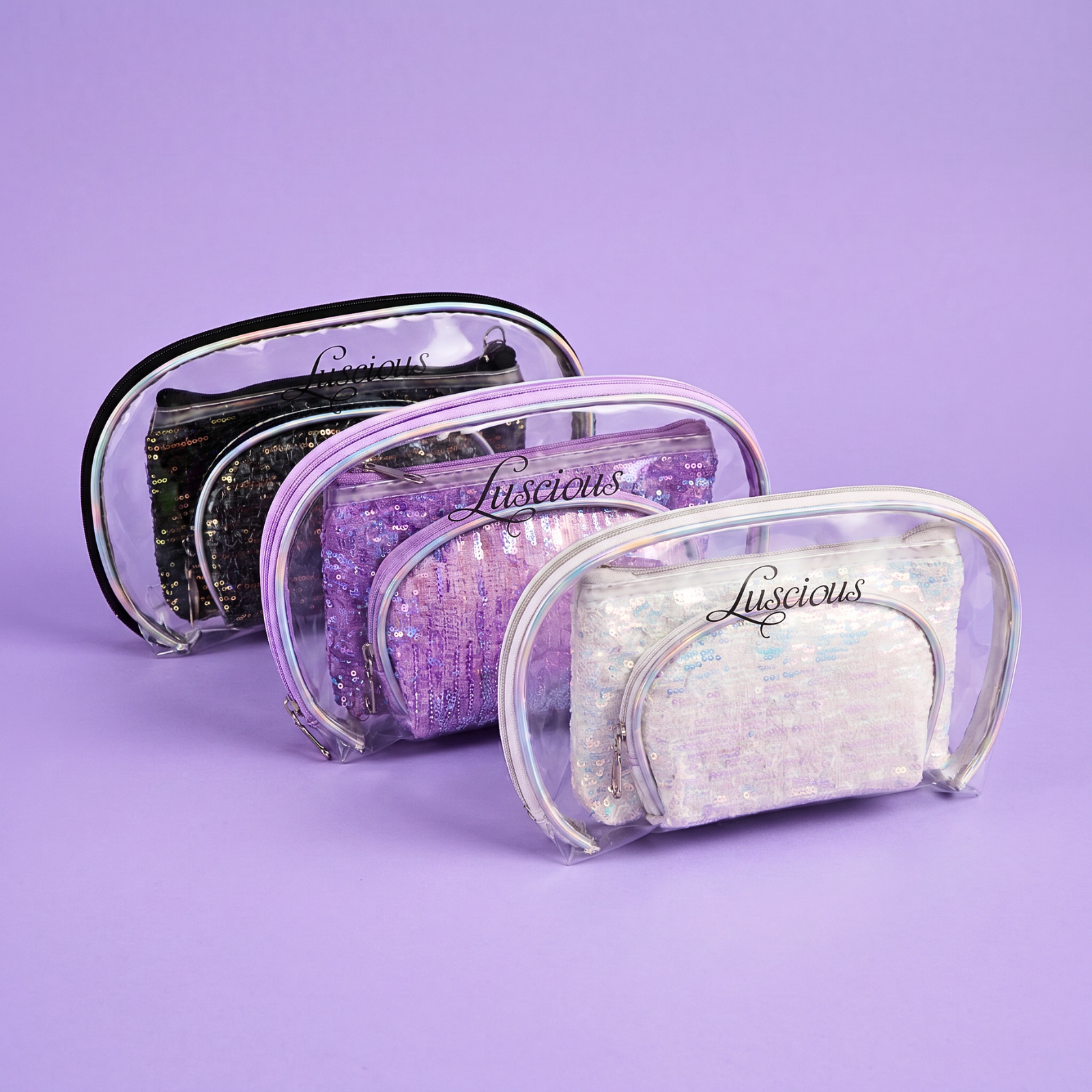 Sparkle 3-pc Makeup Bag Set