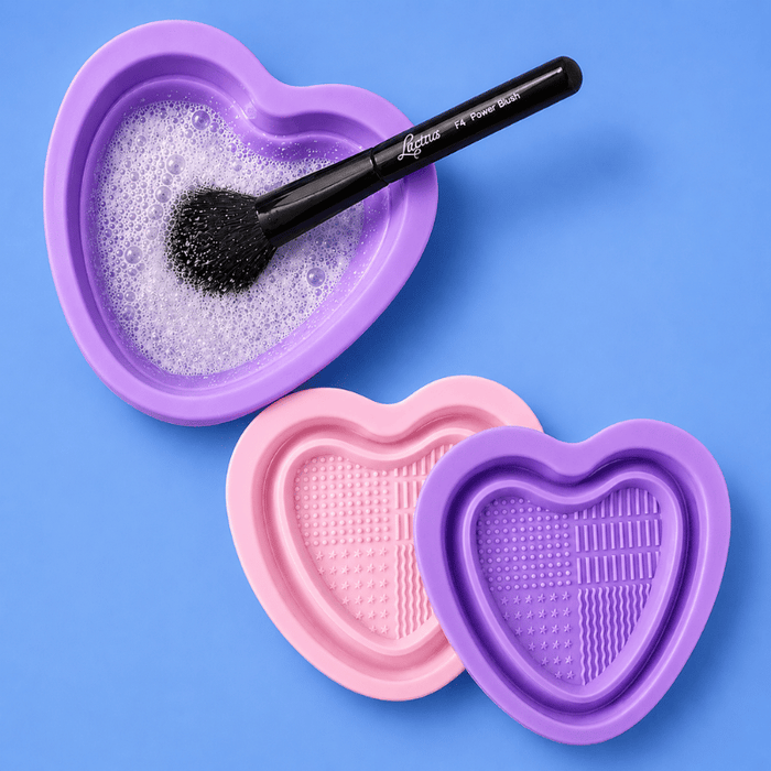 Luscious Cosmetics Makeup Brush Cleaner silicone bowl for cleaning makeup brushes.