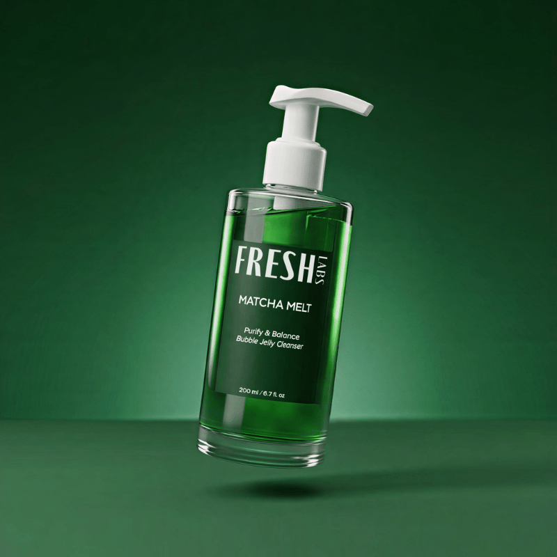 FreshLabs Matcha Melt Jelly Cleanser, a green jelly-to-foam face wash