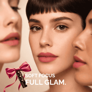 Luscious Cosmetics Icon Lipstick bullet showing blurred matte color payoff.