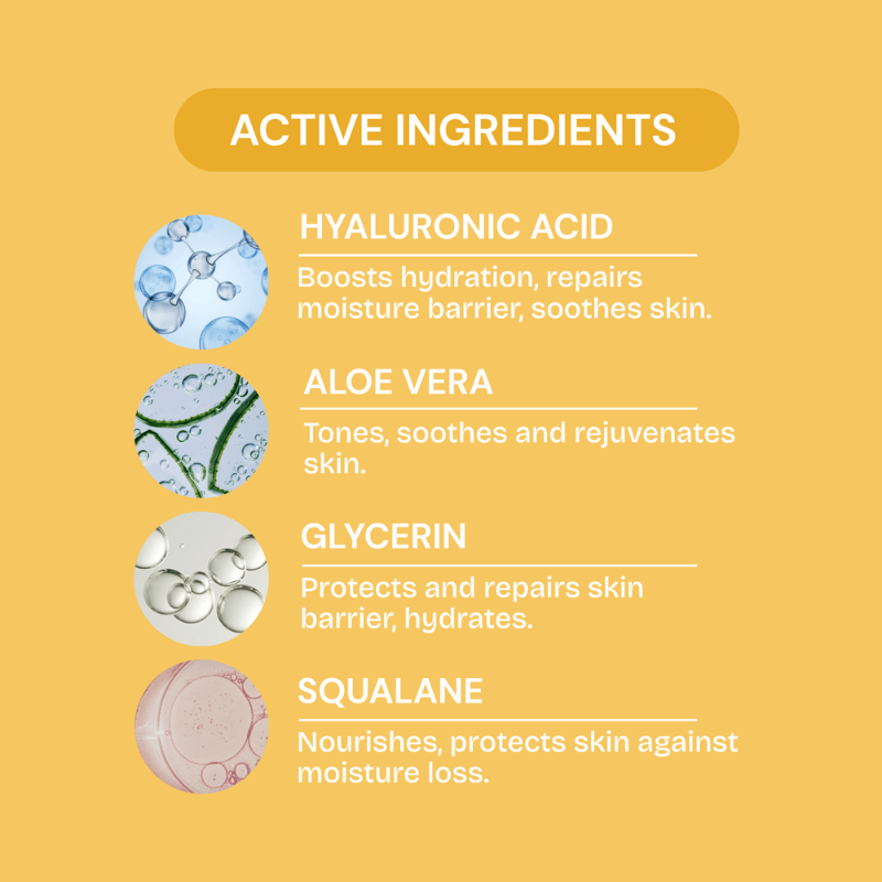 Moisture Restore key ingredients: hyaluronic acid, squalane, cucumber and aloe