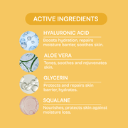 Moisture Restore key ingredients: hyaluronic acid, squalane, cucumber and aloe