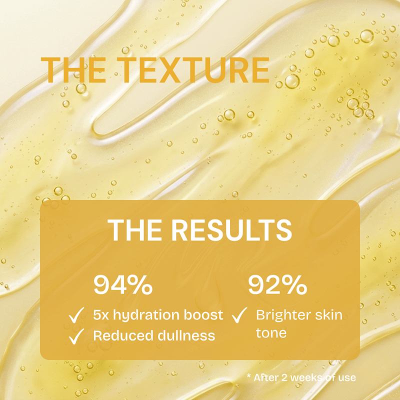 Moisture Restore results card: plumper, more hydrated-looking skin