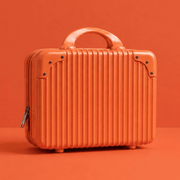 Luscious Cosmetics On the Go Vanity Case in Orange hard-top makeup organizer.