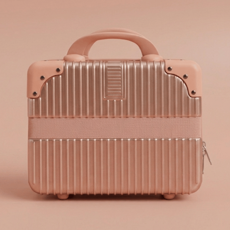 Luscious Cosmetics On the Go Vanity Case in Rose Gold with spacious storage.