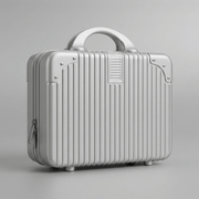 Luscious Cosmetics On the Go Vanity Case in Silver hard-top makeup organizer.