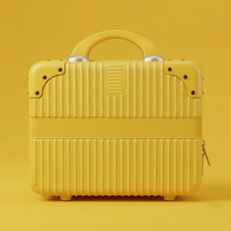 Luscious Cosmetics On the Go Vanity Case in Yellow with spacious storage.