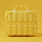 Luscious Cosmetics On the Go Vanity Case in Yellow with spacious storage.