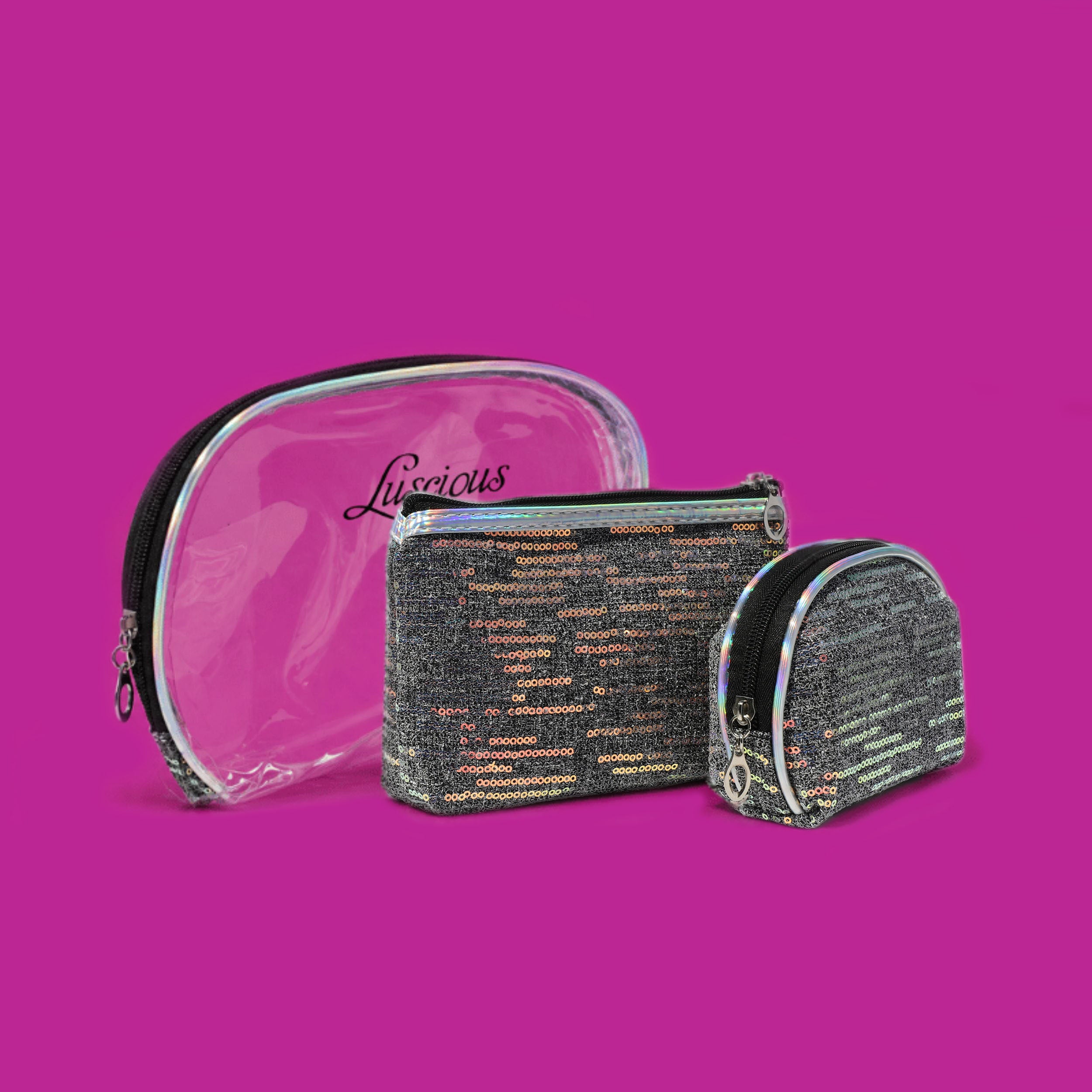 Sparkle 3-pc Makeup Bag Set