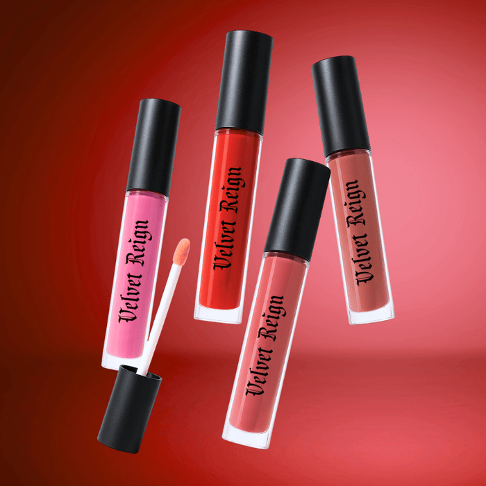 Velvet Reign Liquid Lipstick in Majestic Bloom — product hero shot, Luscious Cosmetics