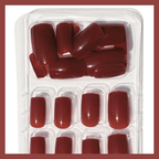 Dark red medium press-on nails by Luscious Cosmetics with a glossy salon-quality finish.