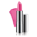 Luscious Cosmetics Hydracolor lipstick in a bright red shade with the cap off, showcasing its creamy, satin-matte texture.