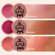 Blush Crush Cream Blush shade range including Passion, Luscious Cosmetics