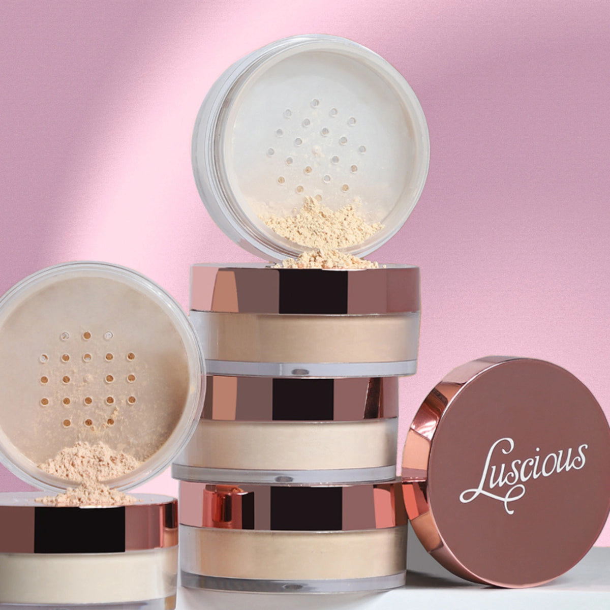 Softlight Setting Powder loose powder jar, Luscious Cosmetics