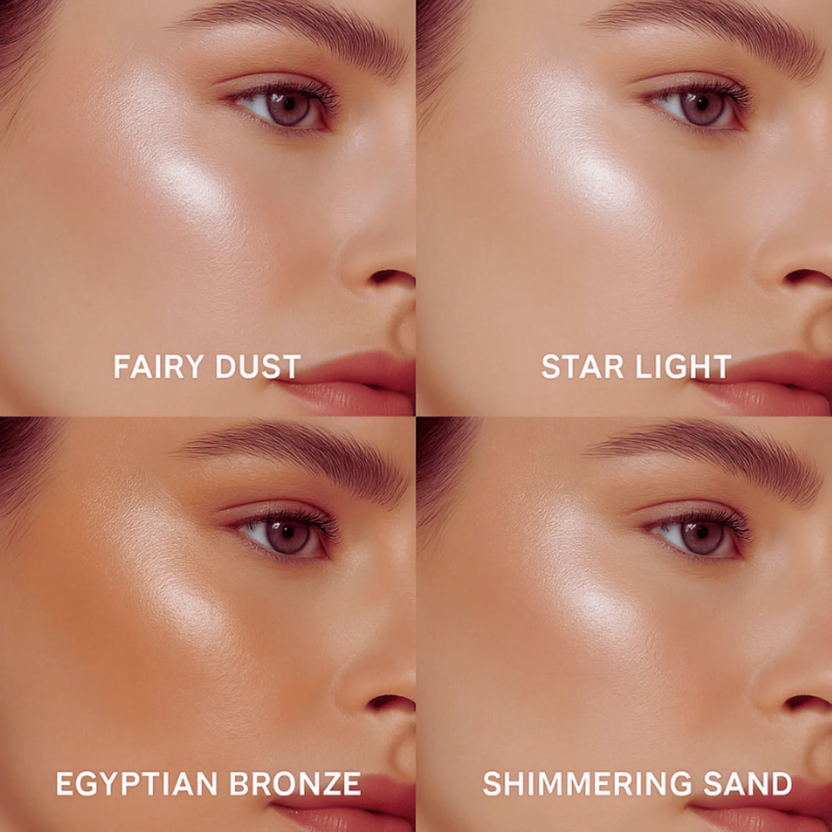Sparkling Shimmer Highlighter shade range including Shimmering Sand, Luscious Cosmetics
